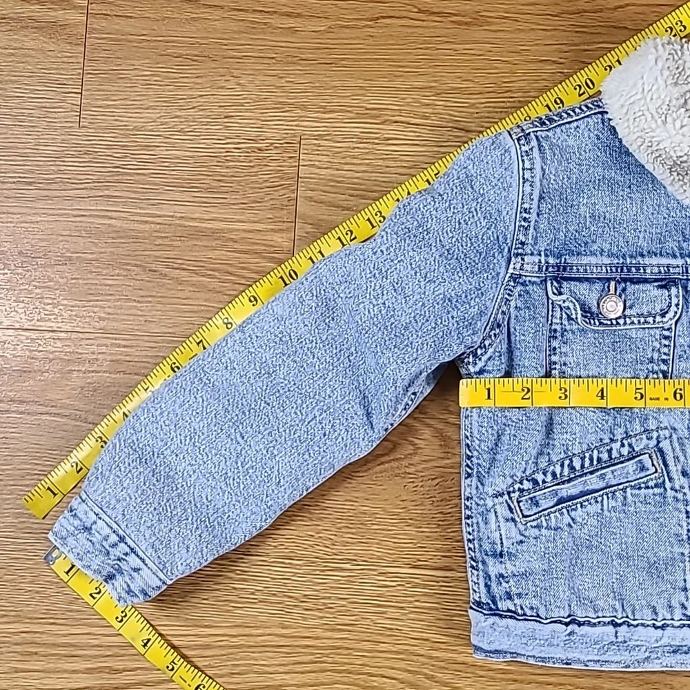 GAP VINTAGE GIRLS MEDIUM DENIM BUTON SNAP ACID LIGHT WASH TRUCKER JACKET